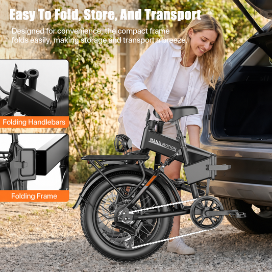 ⚡28 MPH FOLDING FAT-TIRE E-BIKE | 48V 20Ah | UP TO 65-MILE RANGE ⚡