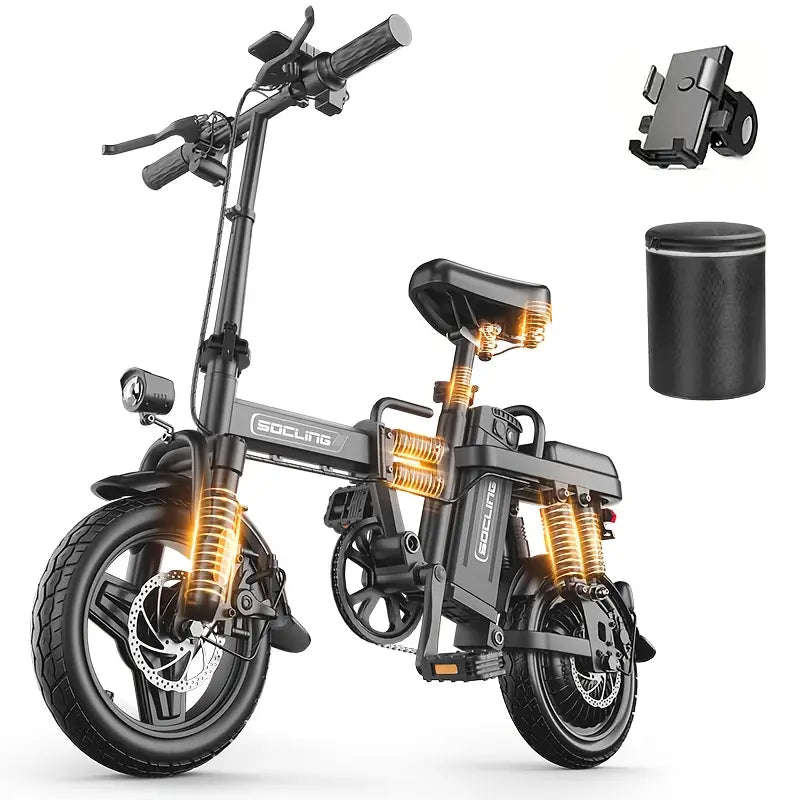 Z1 Folding E-Bike - 28 mph Top Speed - Remote Key Fob Alarm - Charging Cell Phone Holder