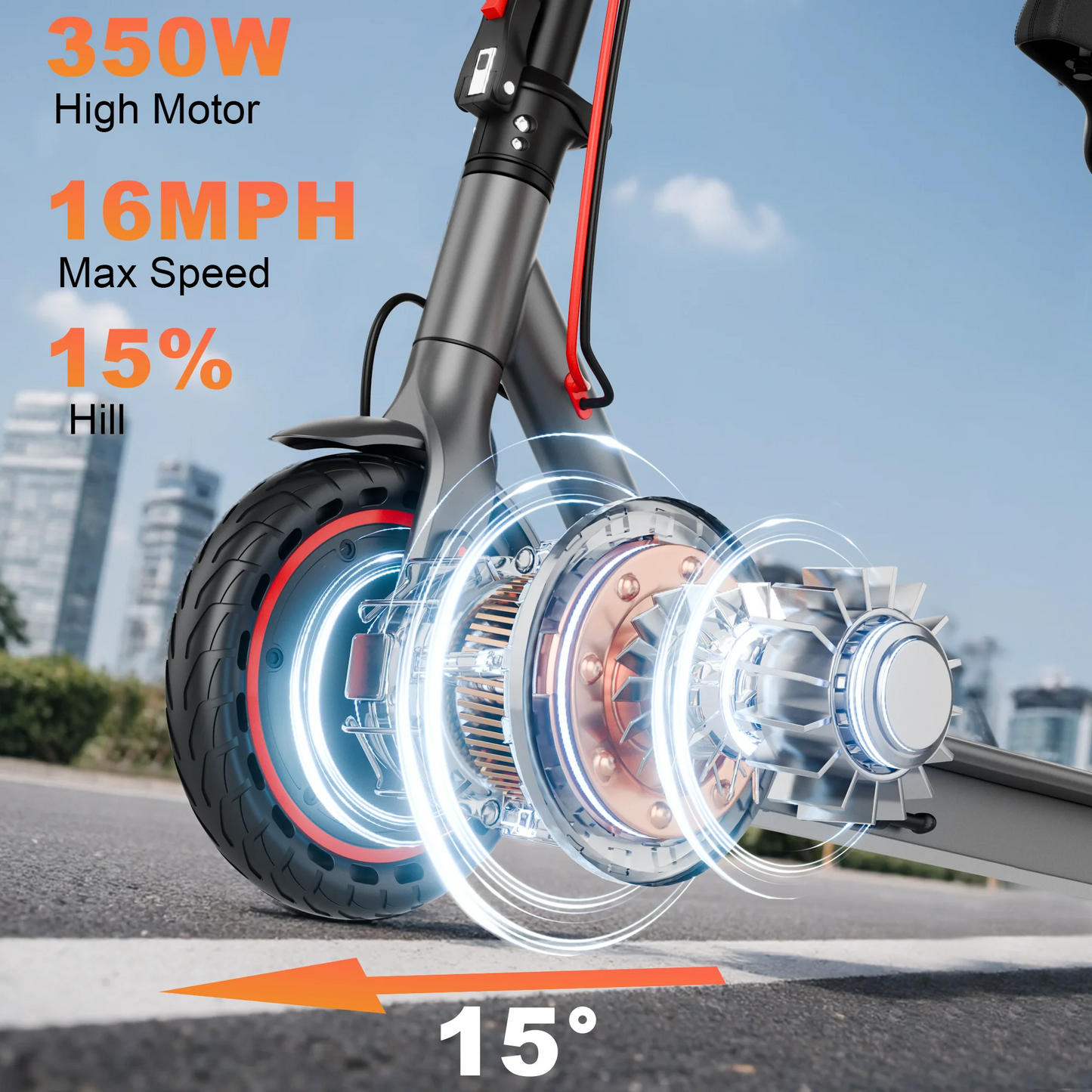 PORORO Electric Scooter with Seat — Commuter Scooter for Adults