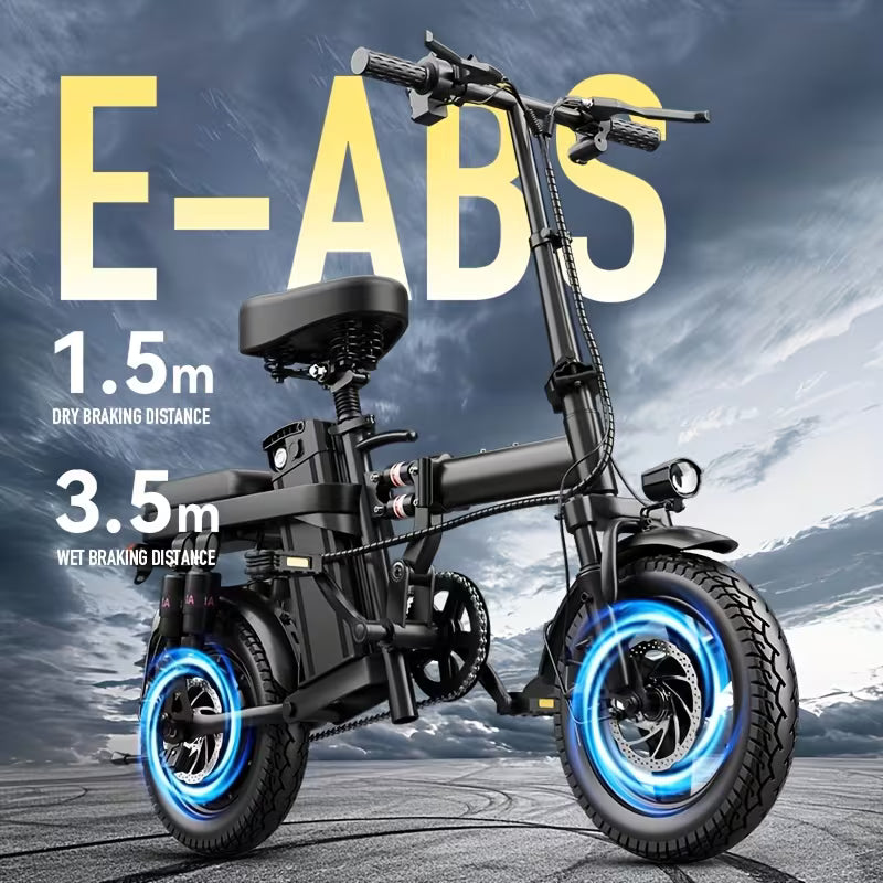 Z9 Folding E-Bike - 26 mph Top Speed - Remote Key Fob Alarm - Charging Cell Phone Holder