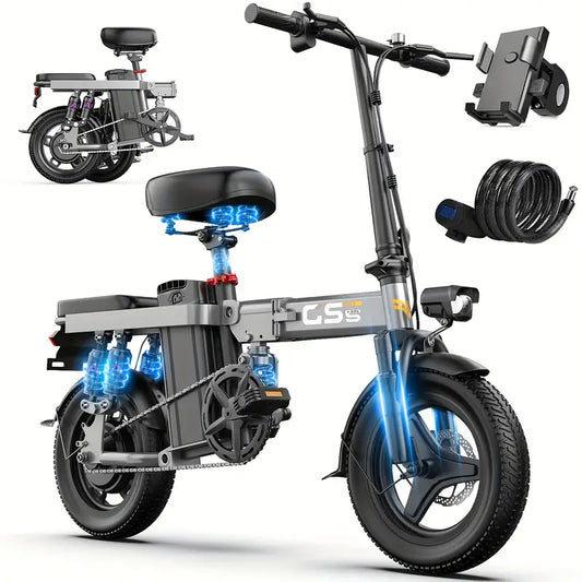 Mana Motion GS5 Foldable Ebike – 48V 15Ah, 740W Motor, Long-Range + Lock & Phone Holder