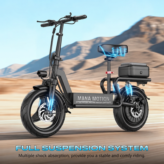 ⚡NEW Mana Motion 749W Folding E-Scooter - 25 MPH | 35-Mile Range | Full Suspension