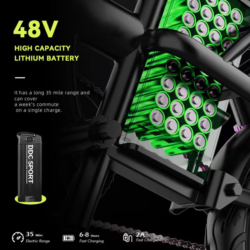 DDC Sport M1 Electric Bike, 700W, 48V 20AH Removable Battery