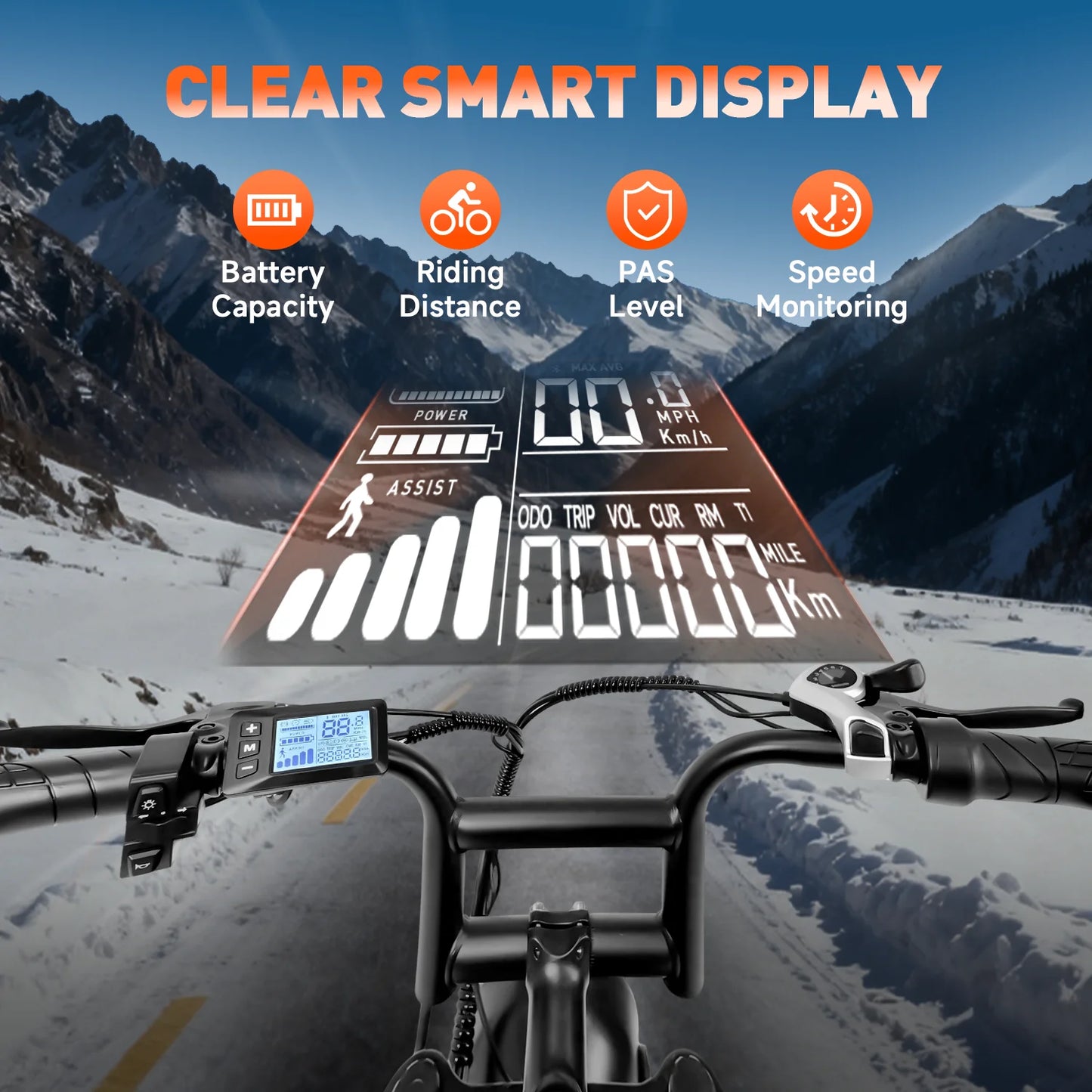 Ridstar M30 - Fat Tire - Long Range - 7-Speed Mountain Ready