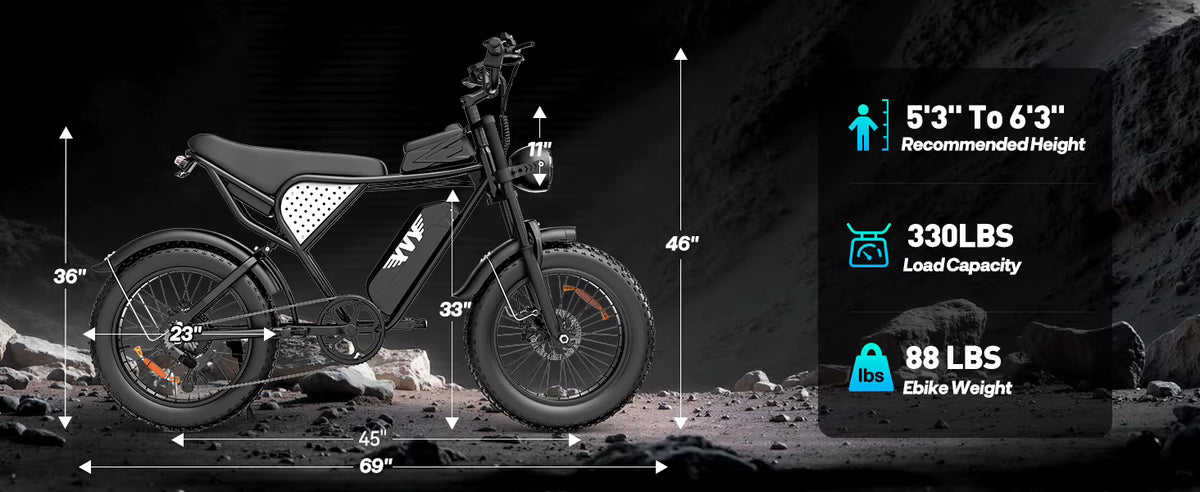 YVY K20 Lite Electric Bike | 28 MPH | 48V 15.6Ah | 1 Year Warranty