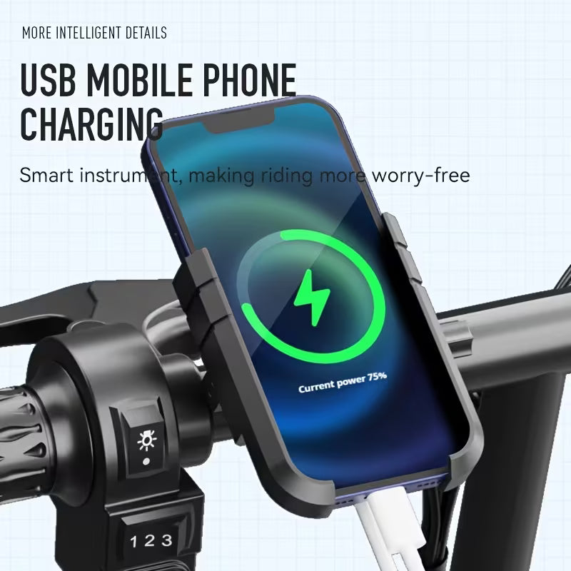 Z9 Folding E-Bike - 26 mph Top Speed - Remote Key Fob Alarm - Charging Cell Phone Holder