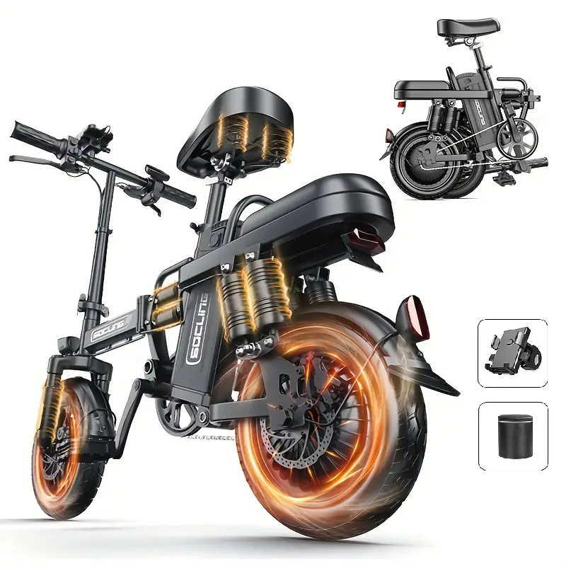 Z1 Folding E-Bike - 28 mph Top Speed - Remote Key Fob Alarm - Charging Cell Phone Holder